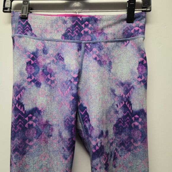 Ivivva by Lululemon Girls Leggings sz 12 Tie Dye Colorful Pink Purple Blue Yoga - Picture 3 of 8